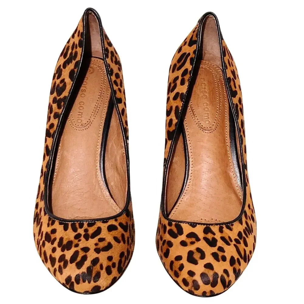 Corso Como Animal Print Stiletto High Heels Pumps Brown Black Womens Size 6.5